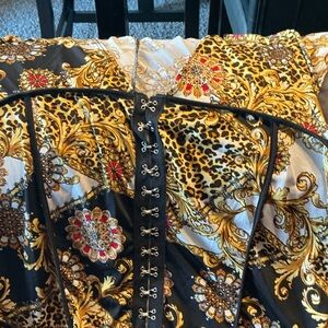 Gold and Black Ornate Animal Print Bedding Cover